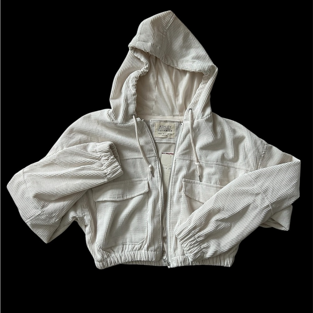 Off-White Cropped Hooded Jacket